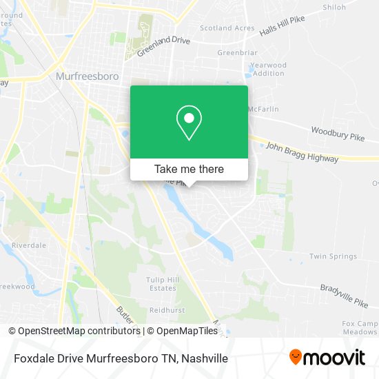 Foxdale Drive Murfreesboro TN map