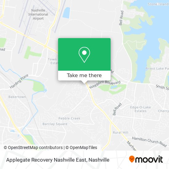 Applegate Recovery Nashville East map