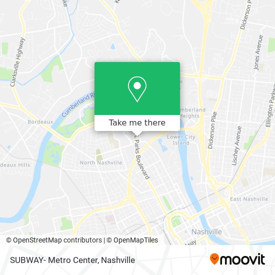Mapa de SUBWAY- Metro Center