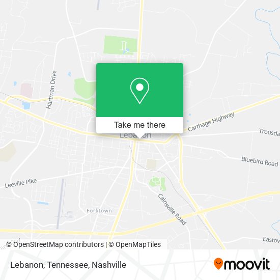 Lebanon, Tennessee map