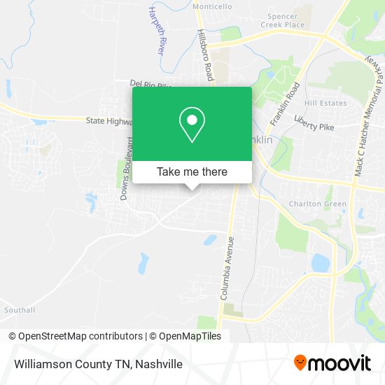 Williamson County TN map
