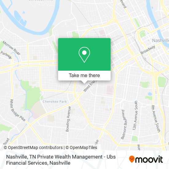 Mapa de Nashville, TN Private Wealth Management - Ubs Financial Services