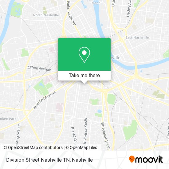 Mapa de Division Street Nashville TN