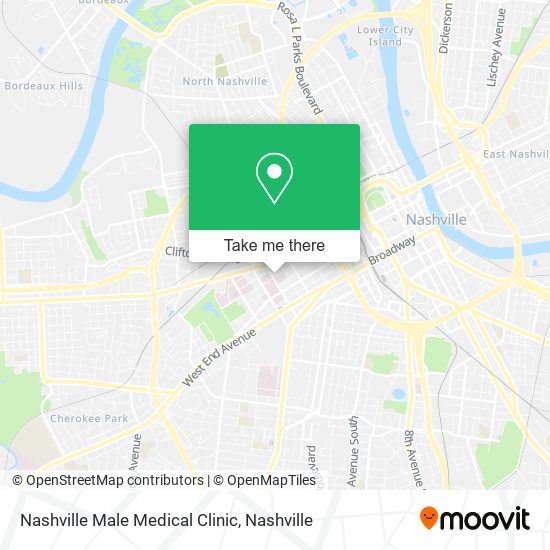 Mapa de Nashville Male Medical Clinic