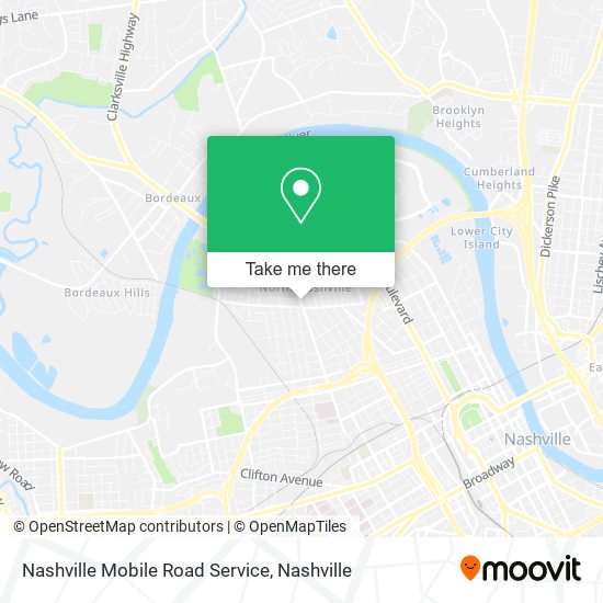 Nashville Mobile Road Service map