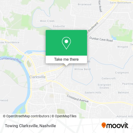 Towing Clarksville map