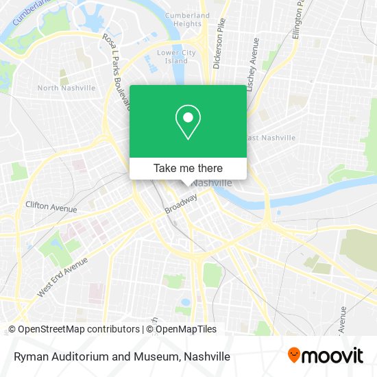 Ryman Auditorium and Museum map