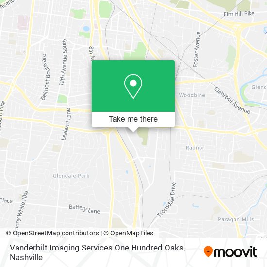 Vanderbilt Imaging Services One Hundred Oaks map