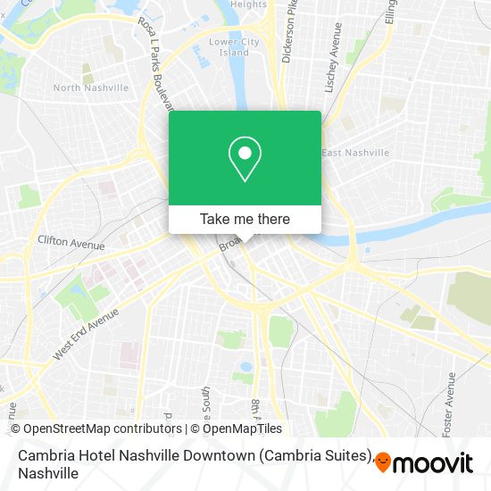 Cambria Hotel Nashville Downtown (Cambria Suites) map