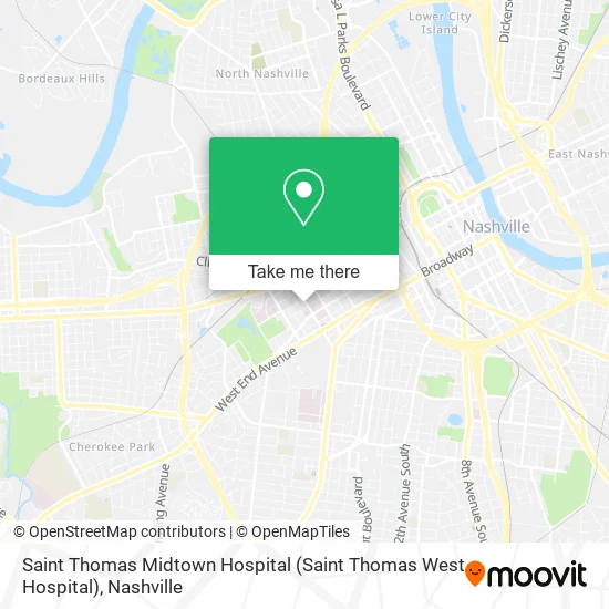 Saint Thomas Midtown Hospital map