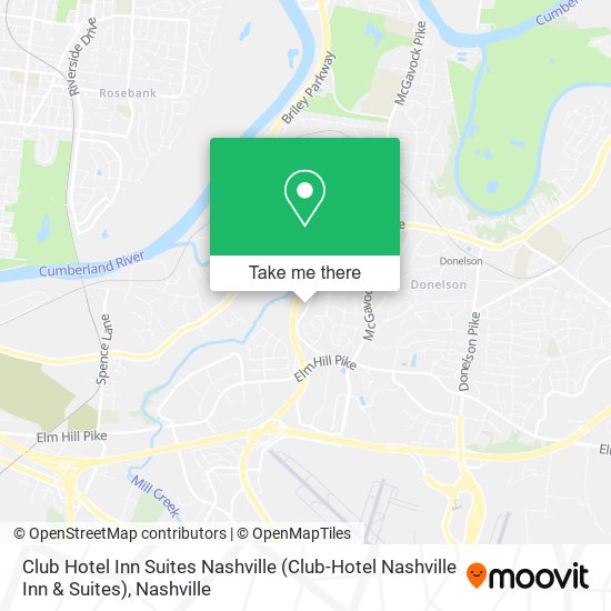 Mapa de Club Hotel Inn Suites Nashville