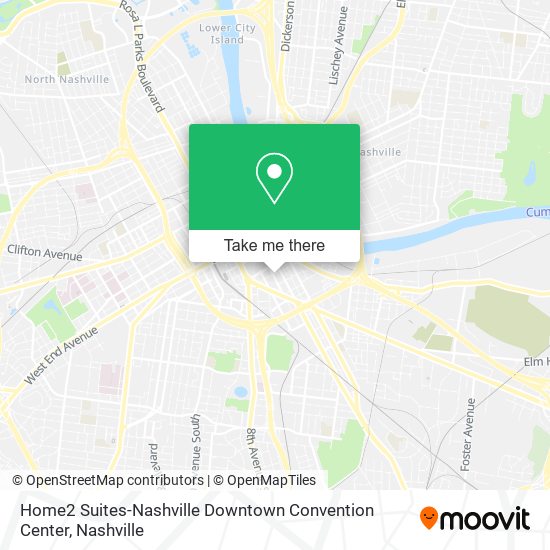 Mapa de Home2 Suites-Nashville Downtown Convention Center