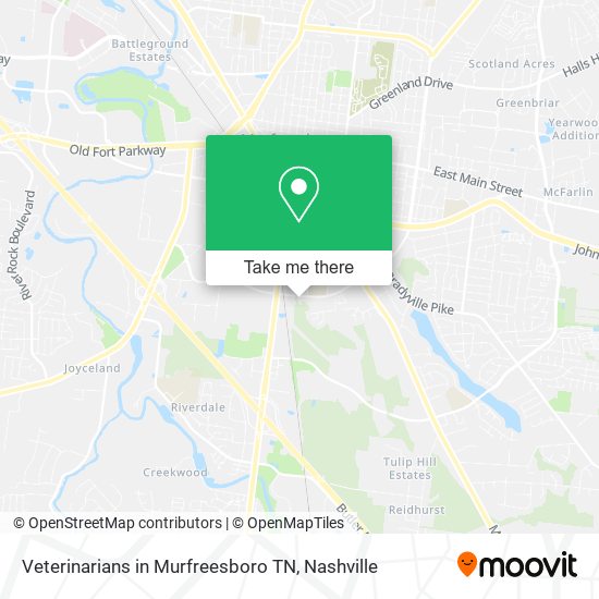 Veterinarians in Murfreesboro TN map