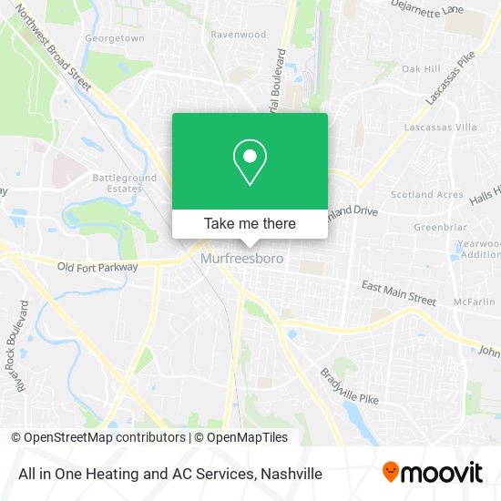 All in One Heating and AC Services map