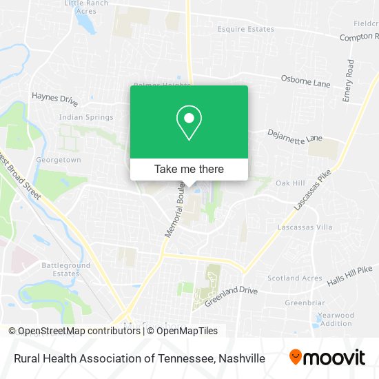 Mapa de Rural Health Association of Tennessee