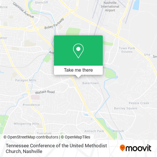 Mapa de Tennessee Conference of the United Methodist Church