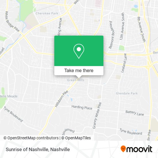 Sunrise of Nashville map