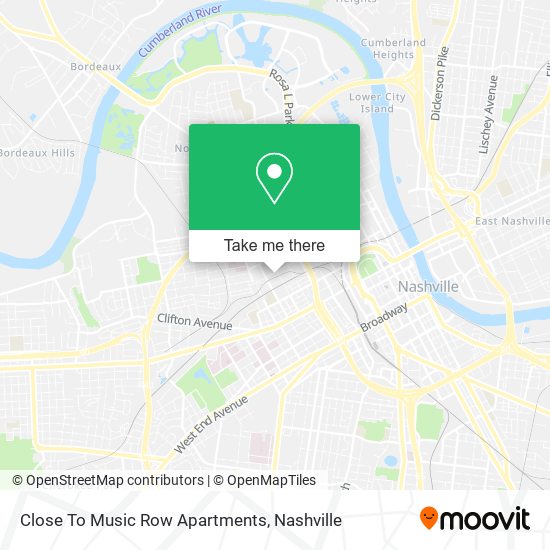 Mapa de Close To Music Row Apartments