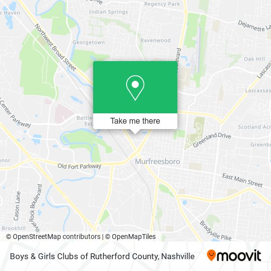 Boys & Girls Clubs of Rutherford County map