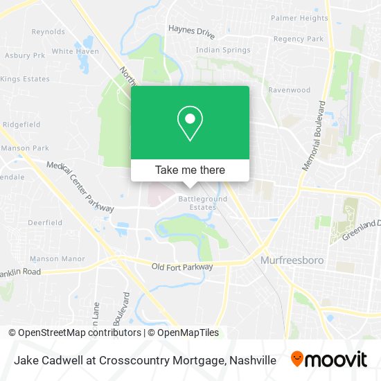 Jake Cadwell at Crosscountry Mortgage map