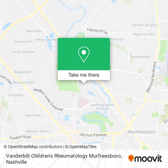 Vanderbilt Children's Rheumatology Murfreesboro map