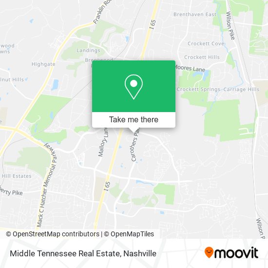 Middle Tennessee Real Estate map