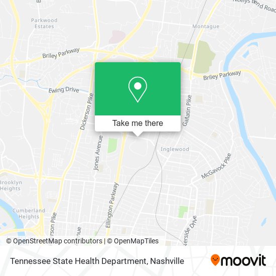 Tennessee State Health Department map