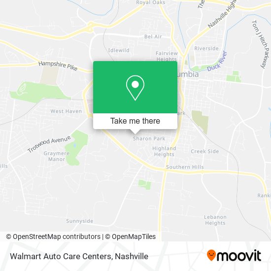 Mapa de Walmart Auto Care Centers