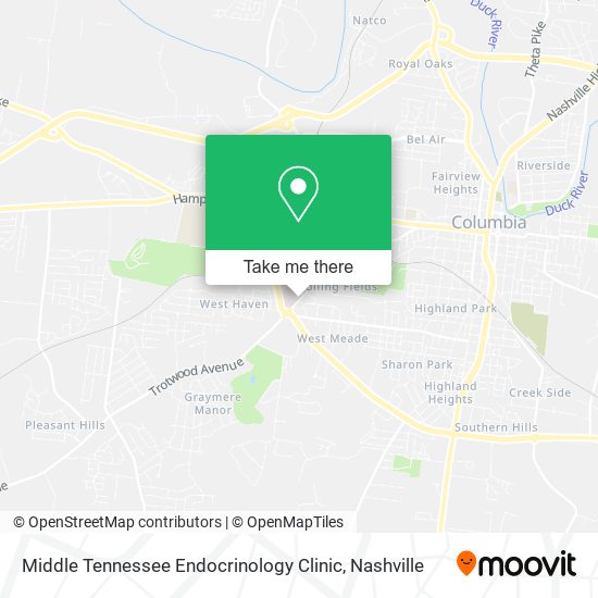 Mapa de Middle Tennessee Endocrinology Clinic