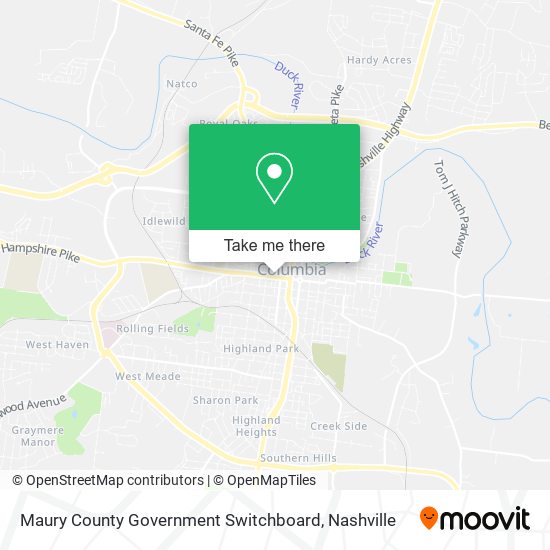 Maury County Government Switchboard map