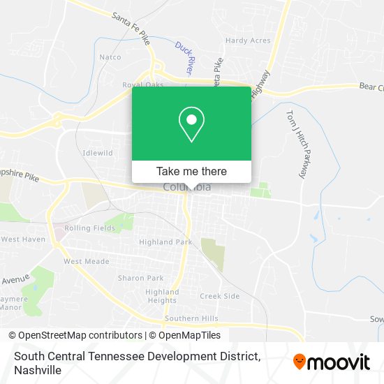South Central Tennessee Development District map
