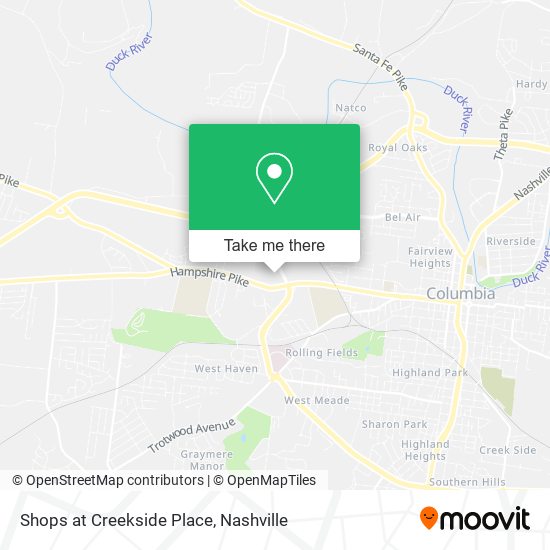 Shops at Creekside Place map