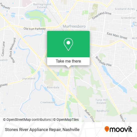 Mapa de Stones River Appliance Repair