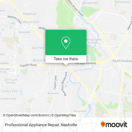 Mapa de Professional Appliance Repair