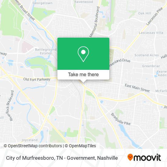 Mapa de City of Murfreesboro, TN - Government