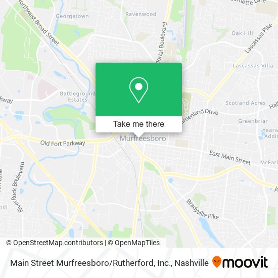 Main Street Murfreesboro / Rutherford, Inc. map