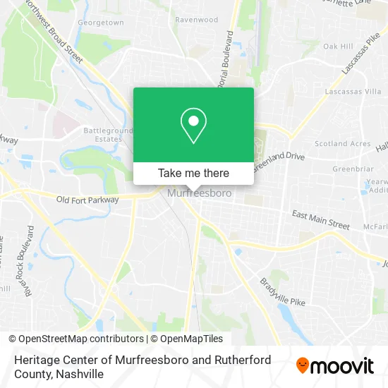 Heritage Center of Murfreesboro and Rutherford County map