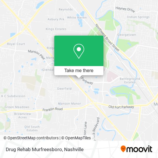 Drug Rehab Murfreesboro map