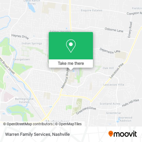 Warren Family Services map