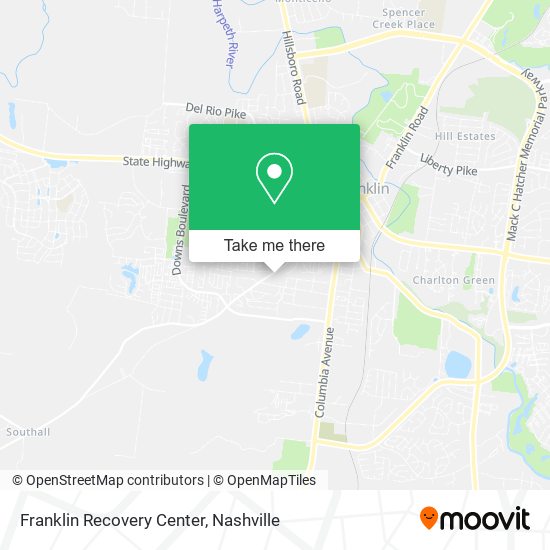 Franklin Recovery Center map
