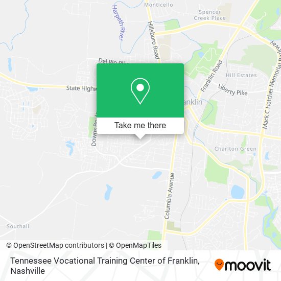 Tennessee Vocational Training Center of Franklin map