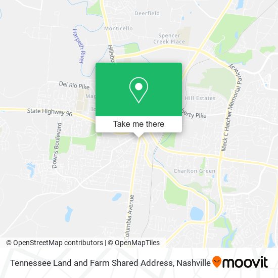 Mapa de Tennessee Land and Farm Shared Address