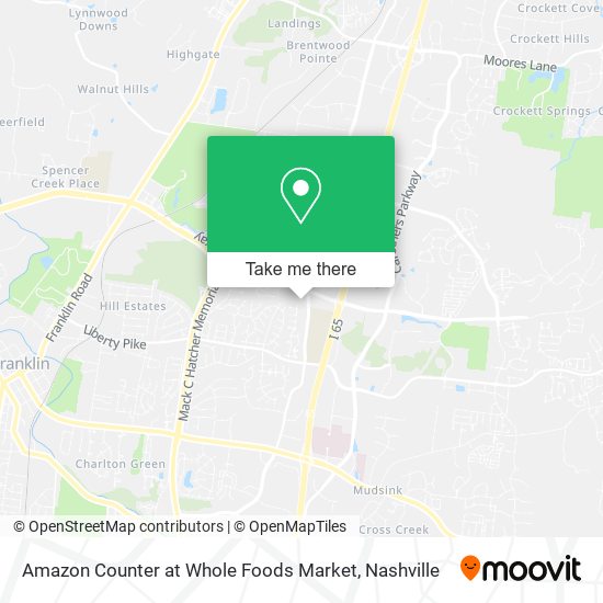 Amazon Counter at Whole Foods Market map