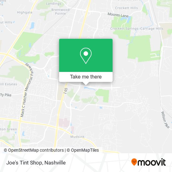Mapa de Joe's Tint Shop