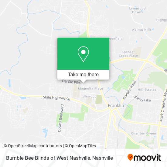 Bumble Bee Blinds of West Nashville map