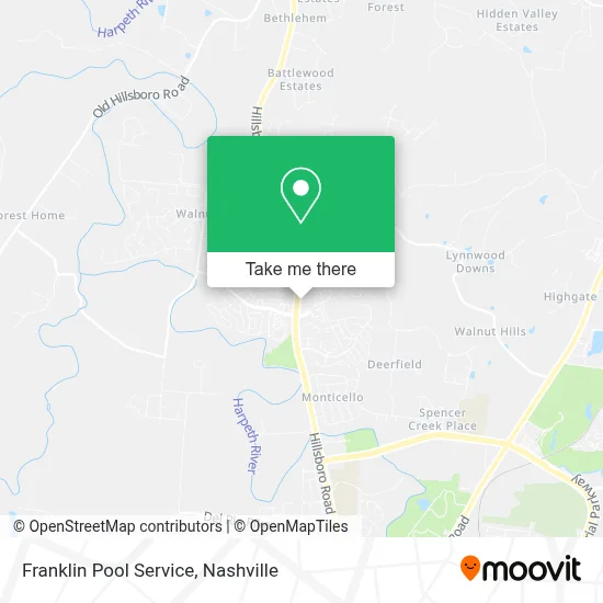 Franklin Pool Service map