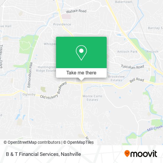 B & T Financial Services map