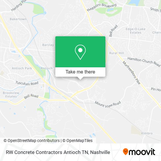 RW Concrete Contractors Antioch TN map