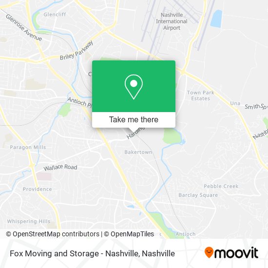 Fox Moving and Storage - Nashville map