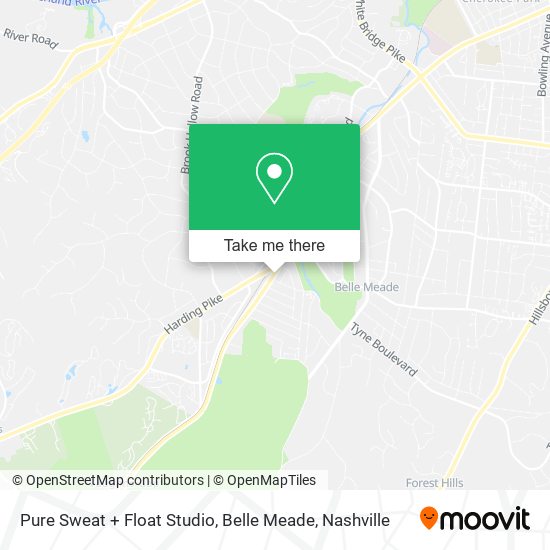 Pure Sweat + Float Studio, Belle Meade map